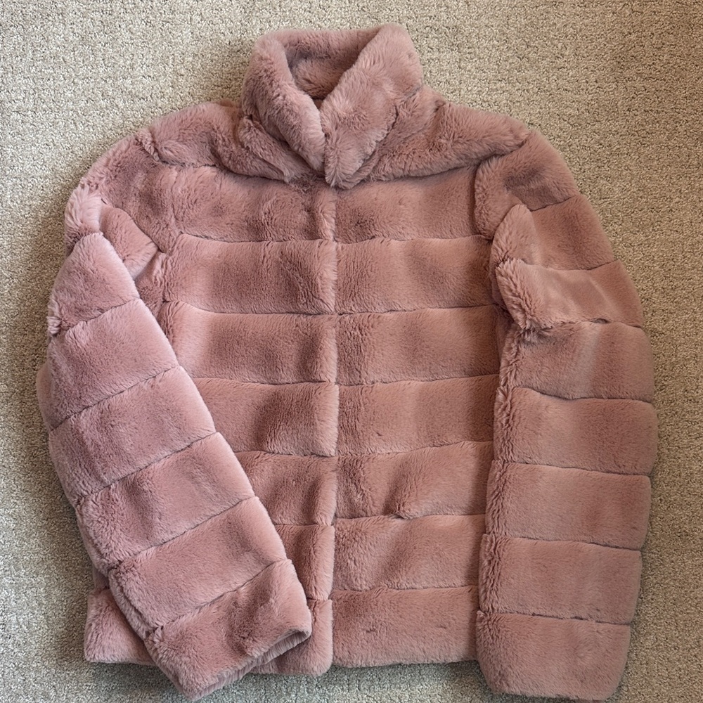 Women's Pink Faux Fur Jacket